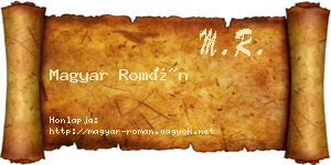 Magyar Román névjegykártya